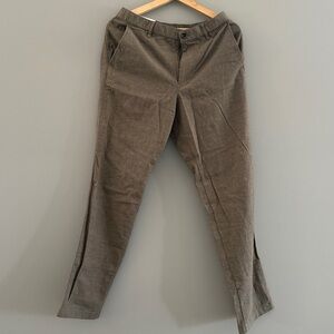 UNIQLO Men’s Cotton Linen Relaxed Pants Olive - SMALL